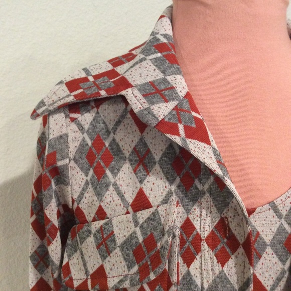 Vintage 70s 3 piece Power Suit dagger collar Mini - Picture 3 of 14